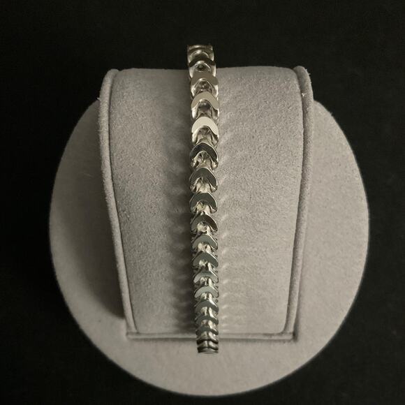NEW- Solid 5.2mm 925 Silver Rhodium Coated Franco Link 8in Bracelet~ITALY - Picture 4 of 11